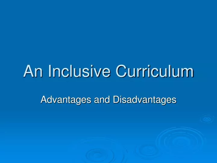 an inclusive curriculum