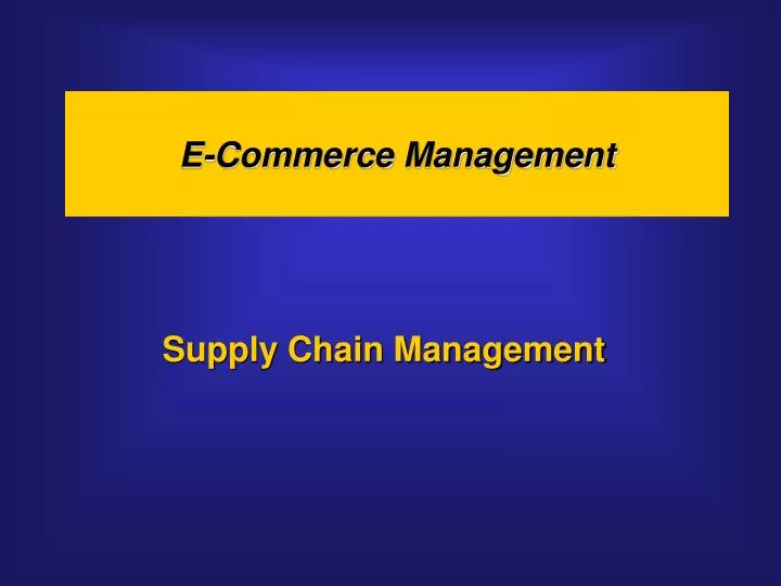 e commerce management