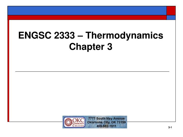 engsc 2333 thermodynamics chapter 3
