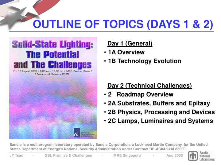 outline of topics days 1 2
