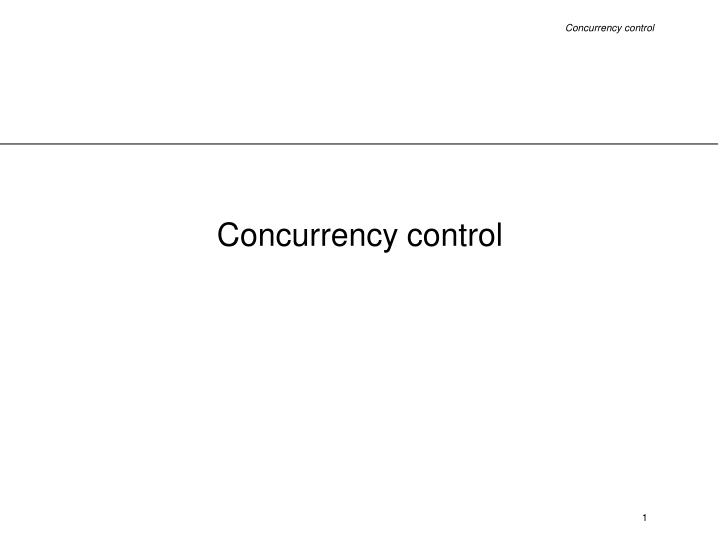 concurrency control