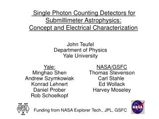 Single Photon Counting Detectors for Submillimeter Astrophysics: Concept and Electrical Characterization