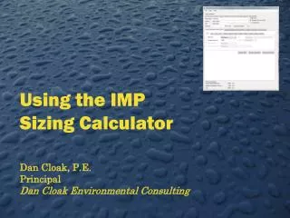 Using the IMP Sizing Calculator