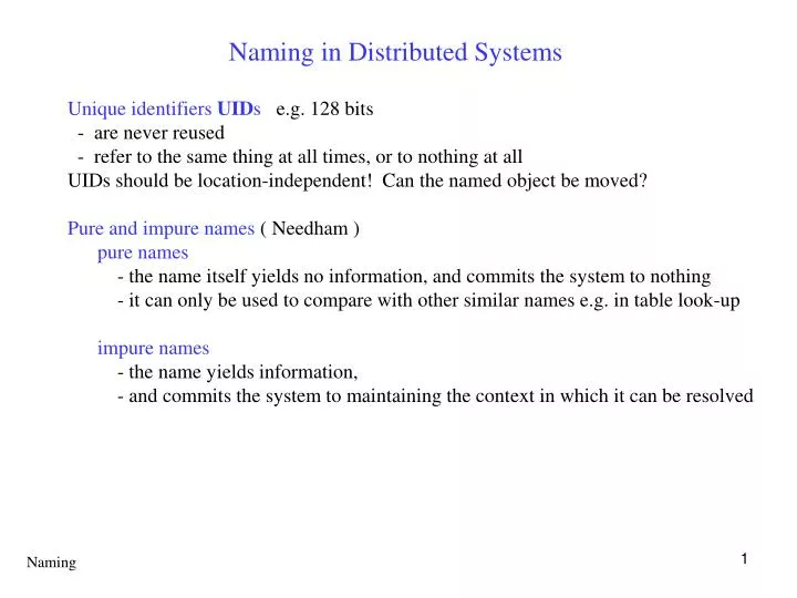 naming in distributed systems