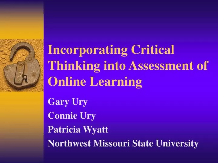 incorporating critical thinking into assessment of online learning