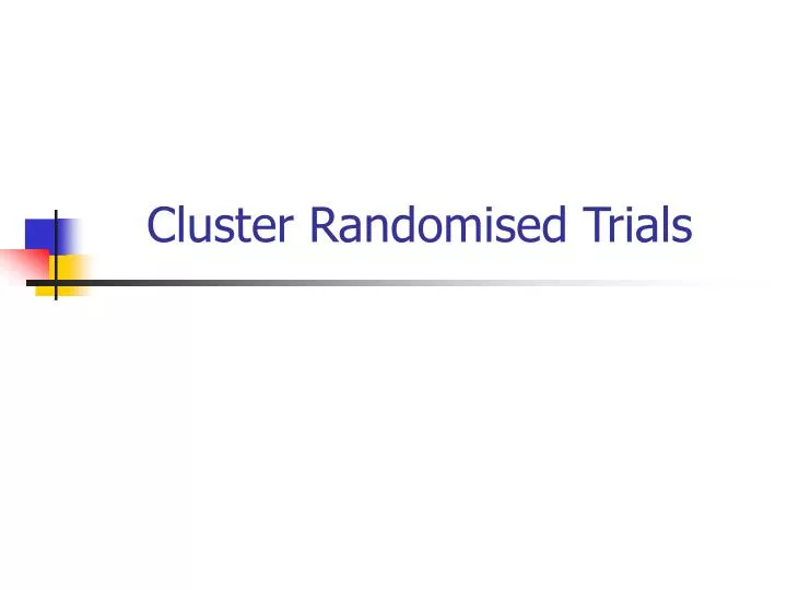 cluster randomised trials