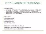 L’EVALUATION DU PERSONNEL - slide 1