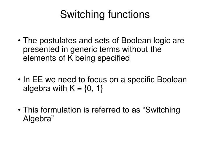 switching functions