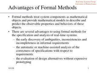 advantages of formal methods