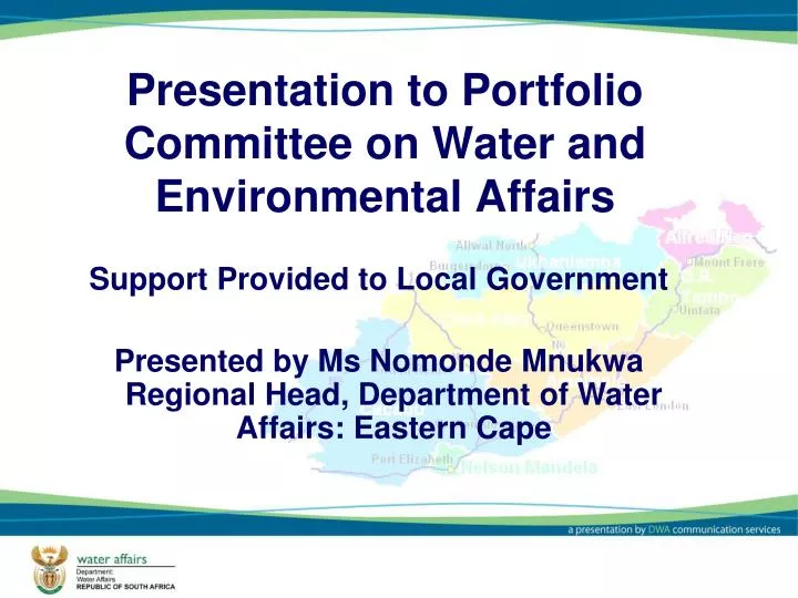 presentation to portfolio committee on water and environmental affairs