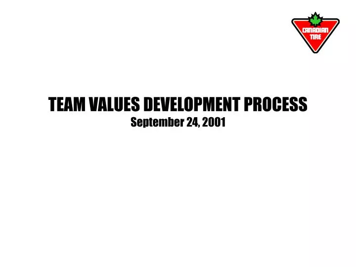 team values development process september 24 2001