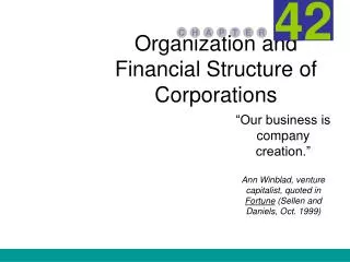 Organization and Financial Structure of Corporations