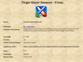 Finger Slayer Seasons - X'mas For Android