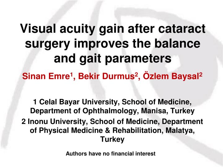 visual acuity gain after cataract surgery improves the balance and gait parameters