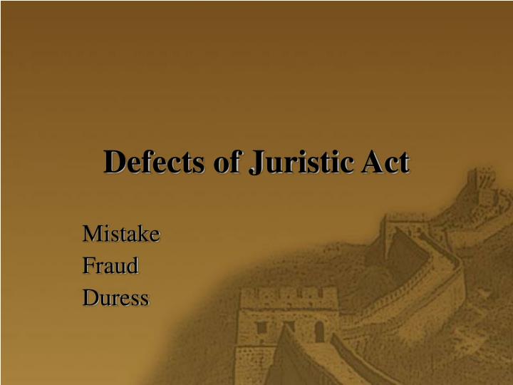 defects of juristic act