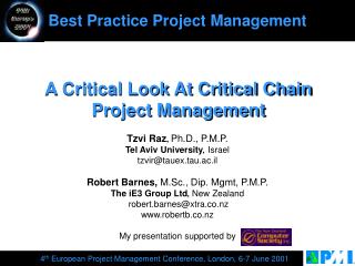 A Critical Look At Critical Chain Project Management