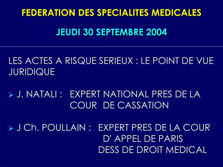 federation des specialites medicales