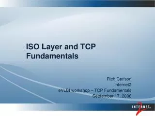 ISO Layer and TCP Fundamentals