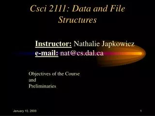 Csci 2111: Data and File Structures
