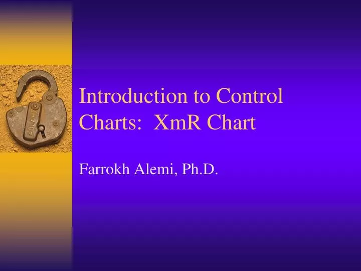 introduction to control charts xmr chart