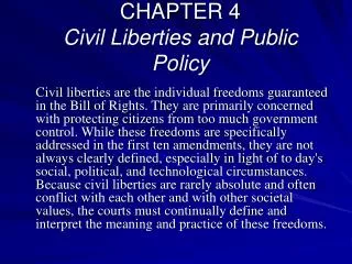 CHAPTER 4 Civil Liberties and Public Policy
