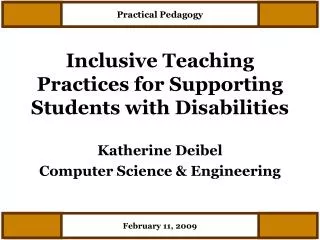 Inclusive Teaching Practices for Supporting Students with Disabilities