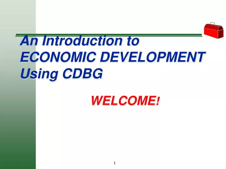 an introduction to economic development using cdbg