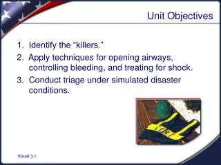 Unit Objectives