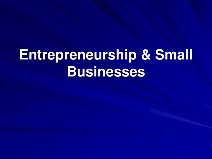 entrepreneurship small businesses