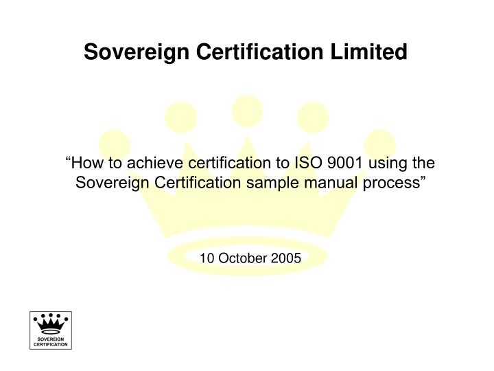 sovereign certification limited
