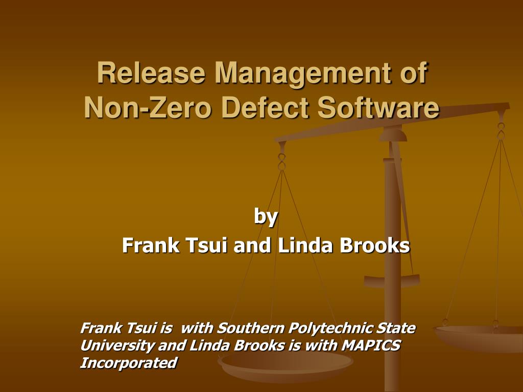 PPT - Release Management of Non-Zero Defect Software PowerPoint ...