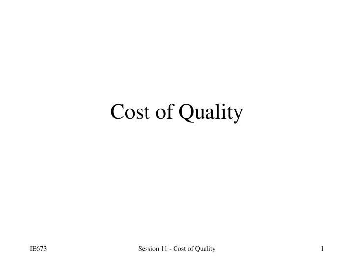 cost of quality