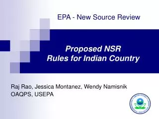 Proposed NSR Rules for Indian Country