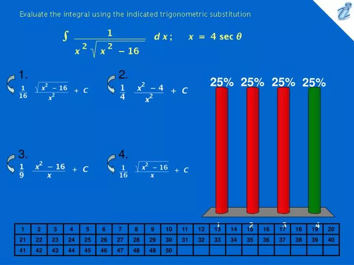 evaluate the integral using the indicated trigonometric substitution image