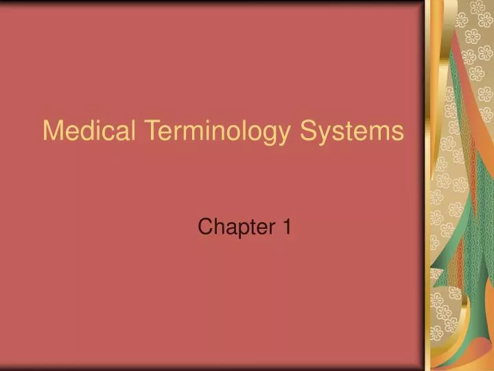 medical terminology systems