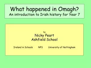 What happened in Omagh? An introduction to Irish history for Year 7