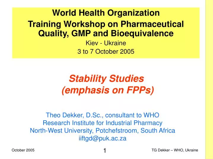 stability studies emphasis on fpps
