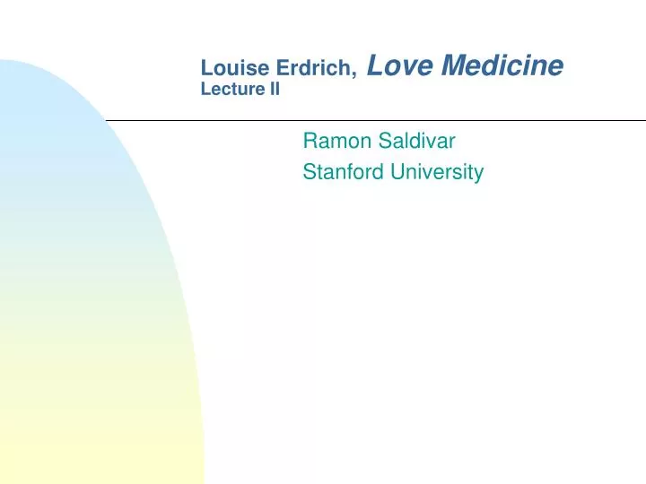 louise erdrich love medicine lecture ii
