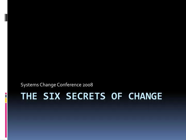 systems change conference 2008