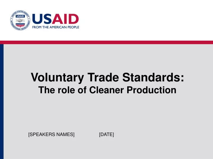 voluntary trade standards the role of cleaner production