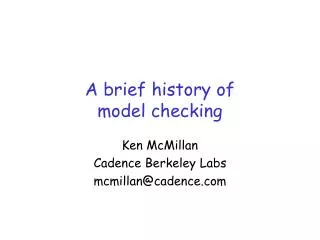 A brief history of model checking