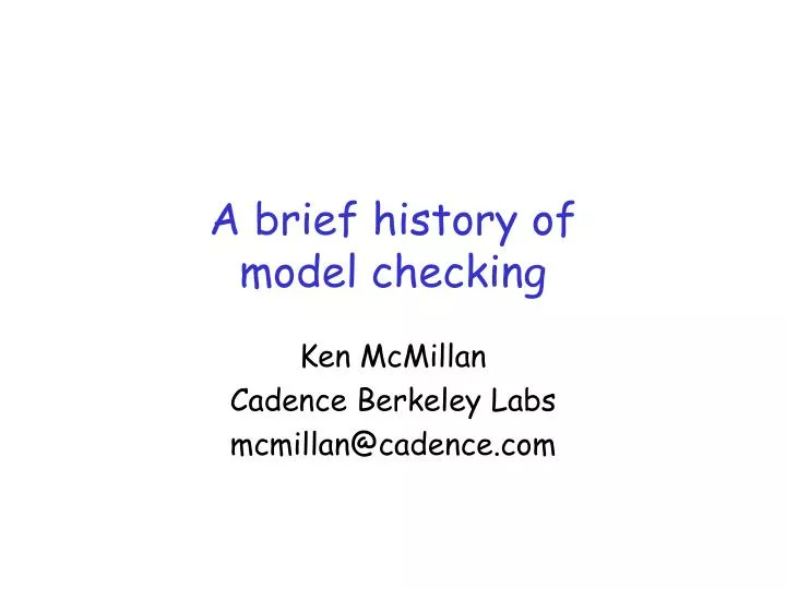 a brief history of model checking