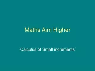 Maths Aim Higher