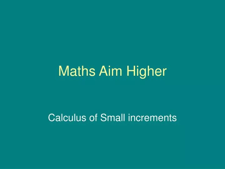 maths aim higher