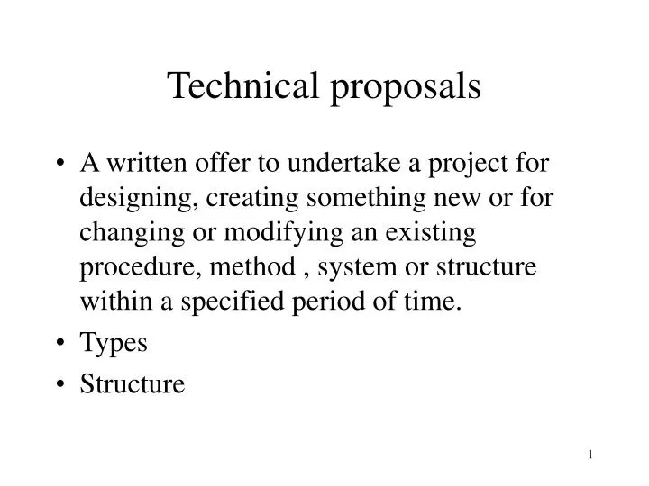 technical proposals