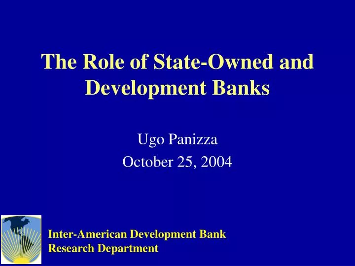 the role of state owned and development banks
