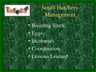 Small Hatchery Management