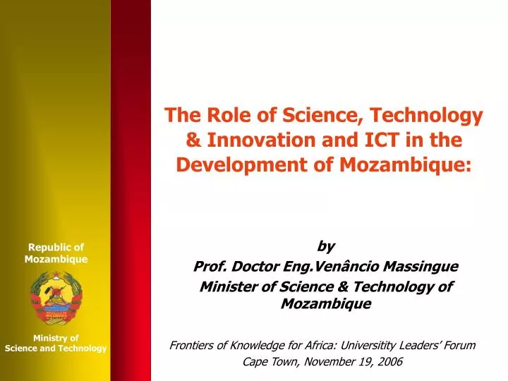 the role of science technology innovation and ict in the development of mozambique