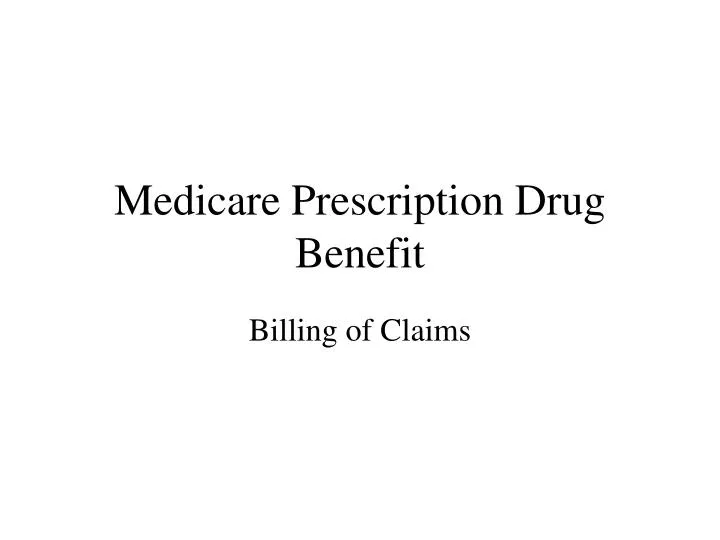 medicare prescription drug benefit