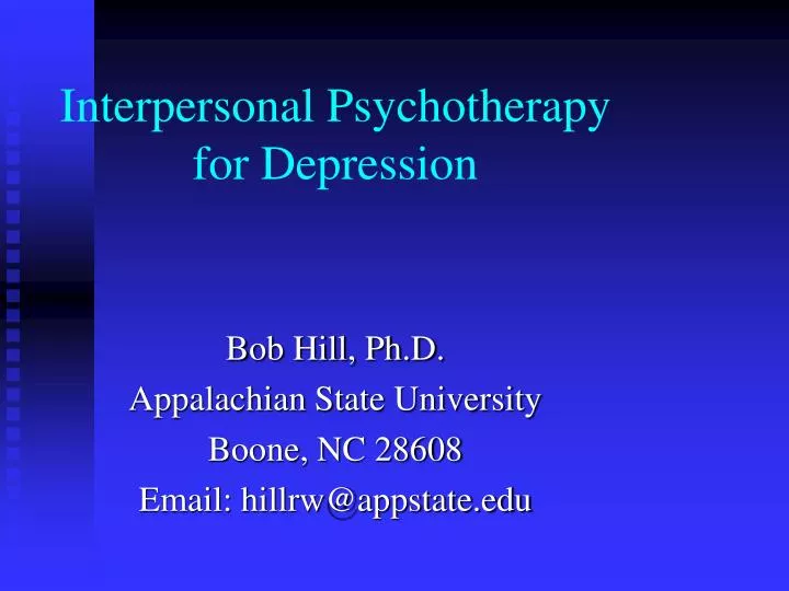 interpersonal psychotherapy for depression